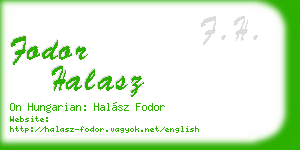 fodor halasz business card